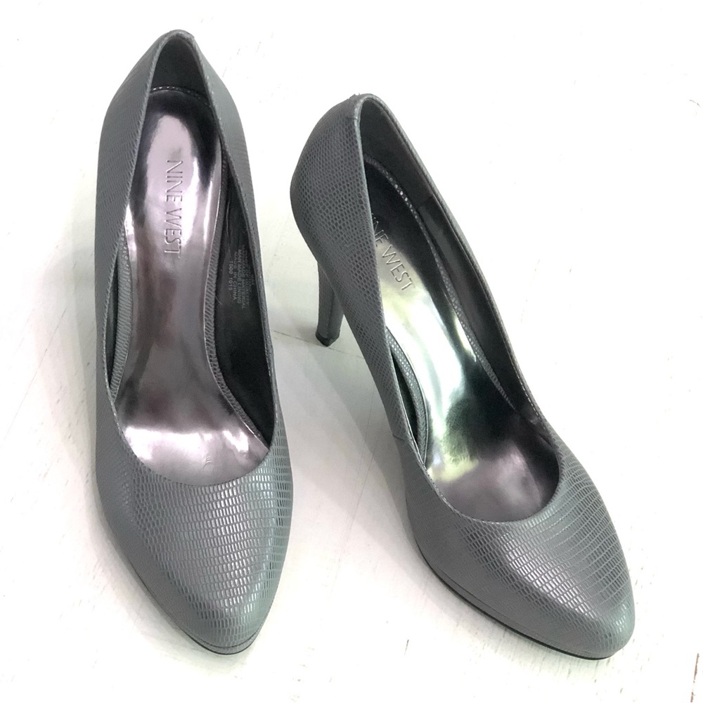 Nine West Rochao  Grey Heels Sz 9M